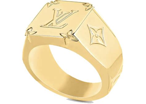 Louis Vuitton Monogram Signet Ring Gold 